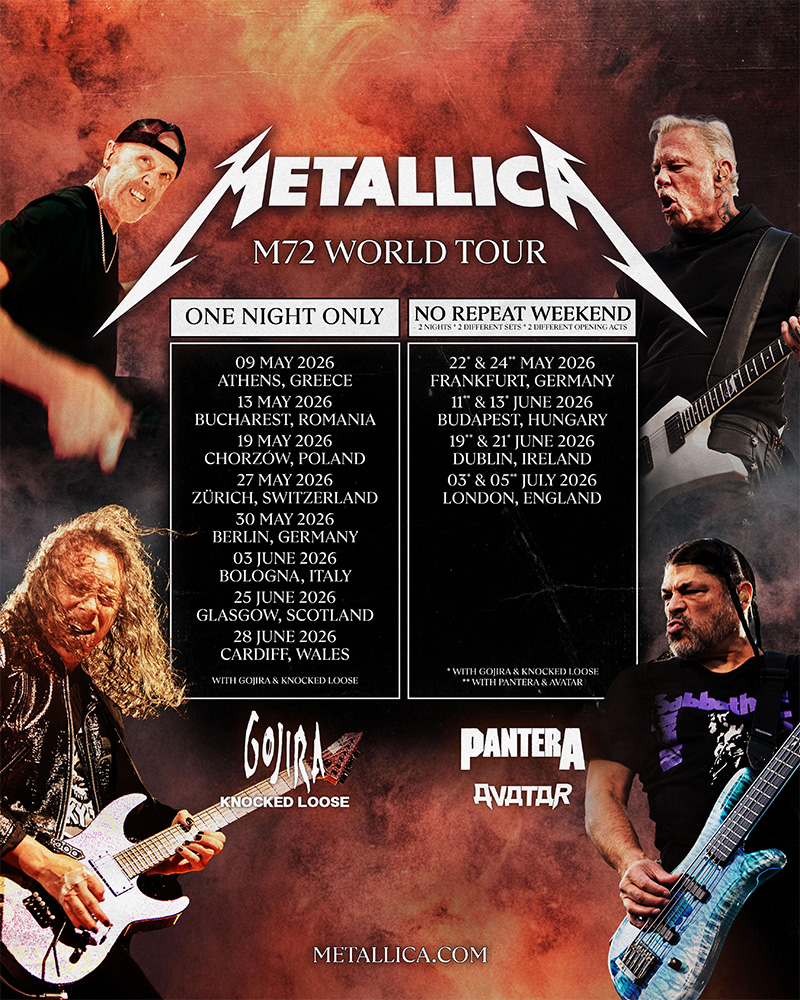Metallica M72 <a href='/artists/europe/'>Europe</a> 2026